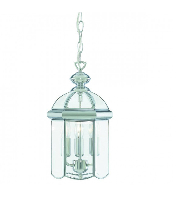 Lampada a sospensione 22 cm Lanterne, in cromo e vetro
