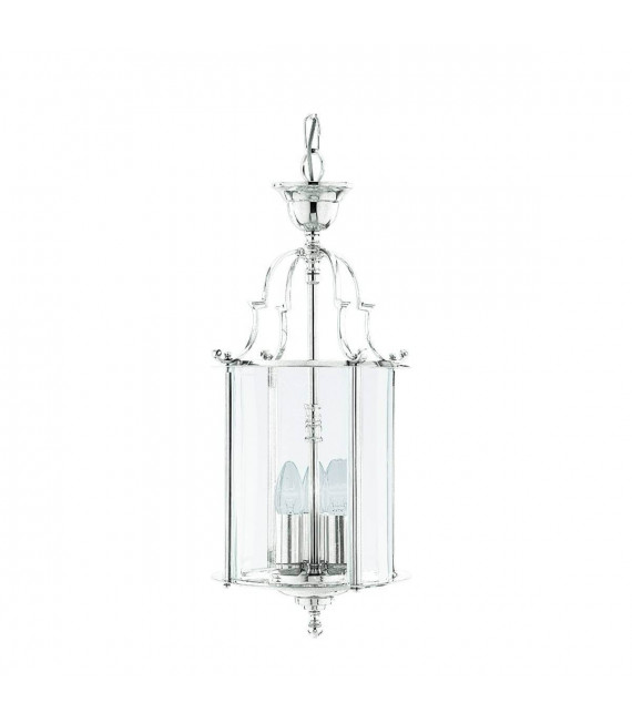 Hängelampe 25 cm Laternen, aus Chrom und Glas
