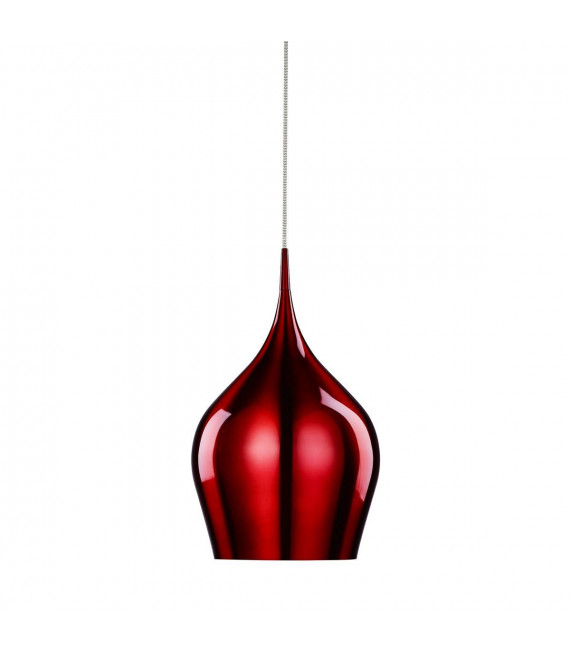 Sospensione rossa 1 Lampadina in alluminio vibrante
