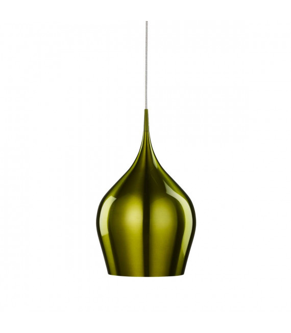 Lampada a sospensione verde 1 lampadina vibrante in alluminio