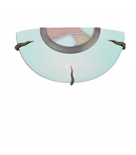 Lampada da parete Tiffany, in ottone antico e vetro