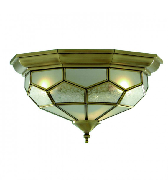 plafonnier ventilateur vintage 2 ampoules e27 max 60w brun patiné