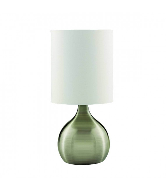 Lampada da tavolo Touch Lamps, ottone antico, paralume bianco