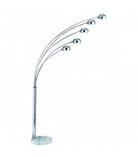 Lampada da terra a 5 luci Giraffe, in cromo e marmo nero
