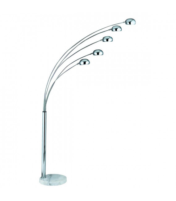 Lampada da terra a 5 luci Giraffe, in cromo e marmo nero