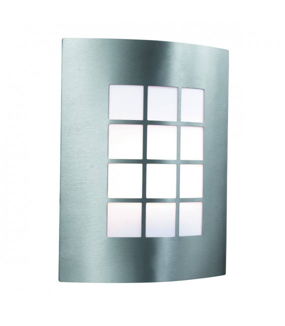 Lampada da parete 27 cm per esterno, in acciaio inossidabile e policarbonato
