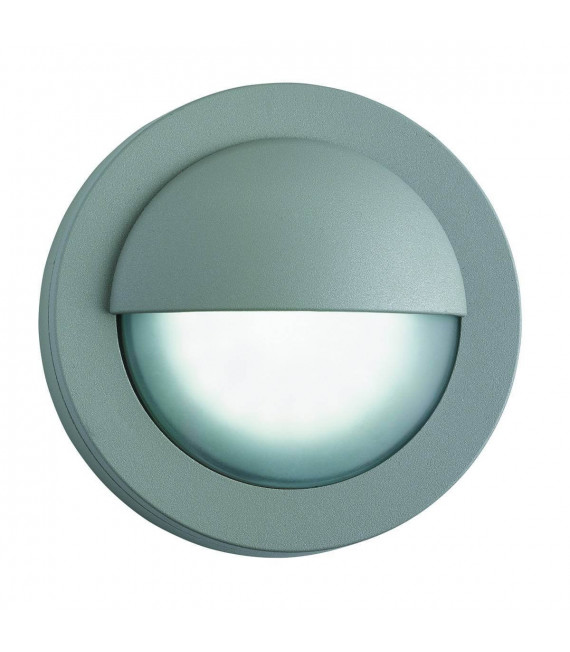 Runde LED-Außenwandleuchte aus Aluminium und Glas