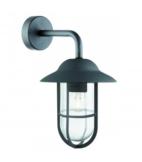 Lampada da parete Well Glass, in metallo nero e vetro
