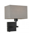 Modern bedside wall lamp Norte Matt black gray rectangle shade