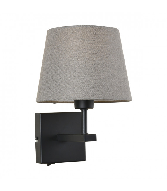 Applique de chevet moderne Norte abat jour gris rond