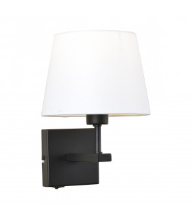 Lampada da comodino moderna Norte tonda con paralume bianco