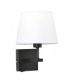 Modern bedside wall light Norte round white shade