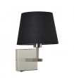 Norte round black bedside wall lamp