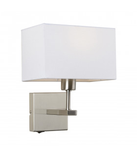 White rectangular bedside wall lamp Norte