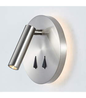 Lampada da comodino moderna Nelly Nickel satinato