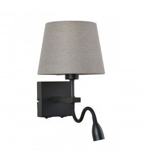 Applique da comodino moderna Norte Paralume grigio nero opaco