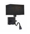 Norte modern bedside wall light with rectangular black shade