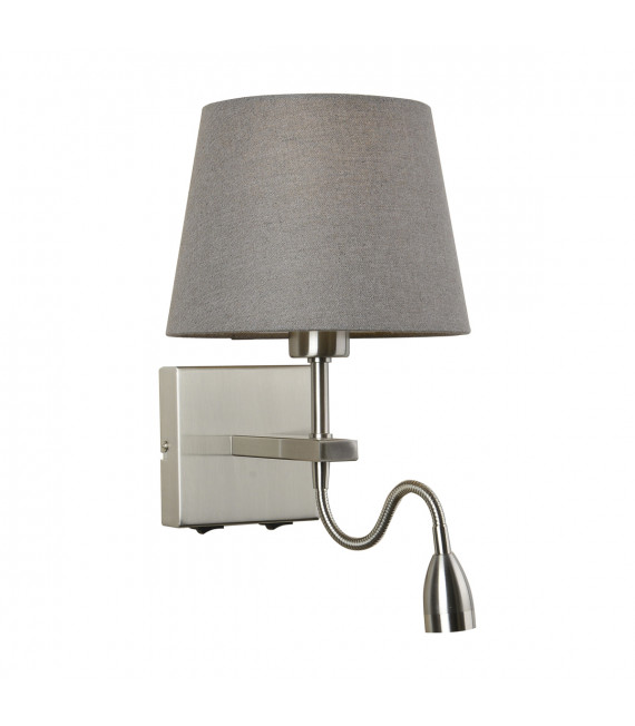 Lampada da comodino grigia Norte in nichel