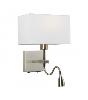 Lampada da comodino moderna bianca Norte Nickel