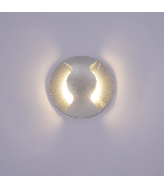 Applique de jardin en aluminium Basilio argent