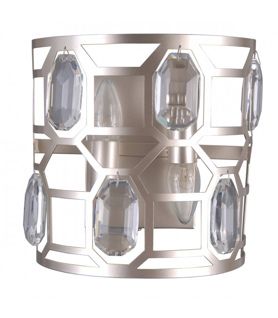 Aplique de pared de cristal plateado Champagne Momento
