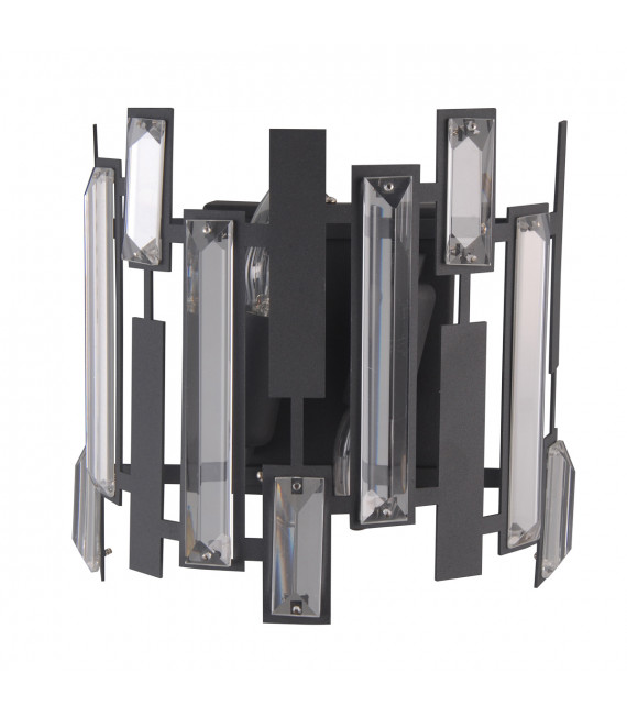 Aplique de cristal Lukas Negro, satinado