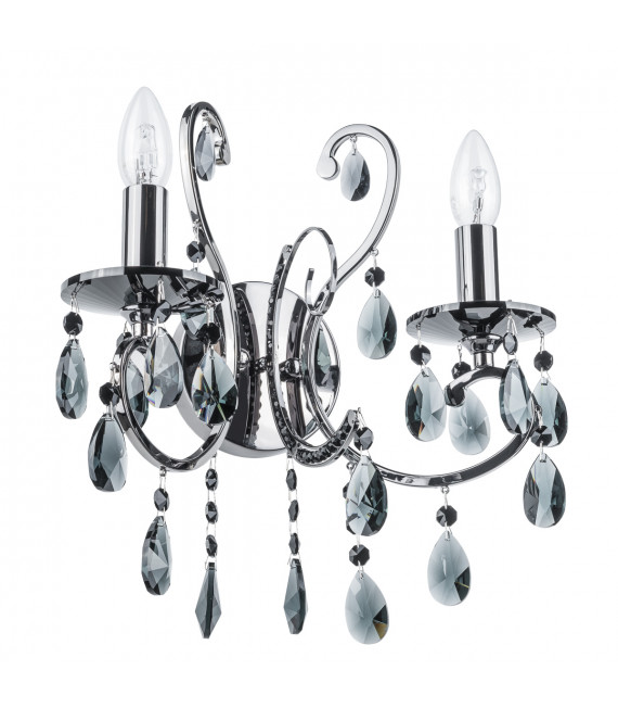 Barocco Black crystal wall light Black