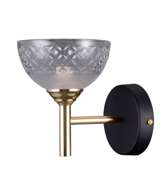 Industrial and retro wall lamp Tomasso Matt black, gold