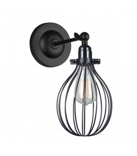 Industrial and retro wall light Lesto Black