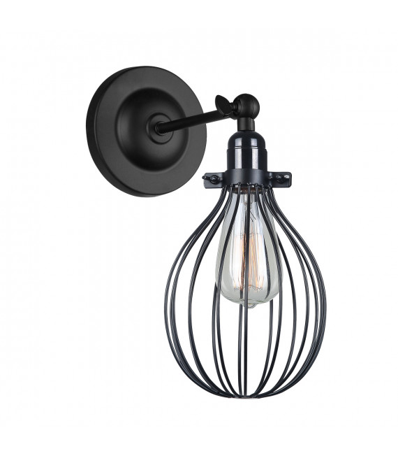 Lampada da parete industriale e retrò Lesto Black