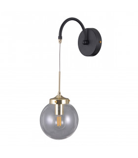 Industrie- und Retro-Wandleuchte Domenico Mattschwarz, Gold