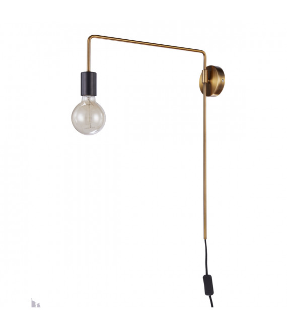 Industrial and retro wall lamp Moniq Matt black, gold