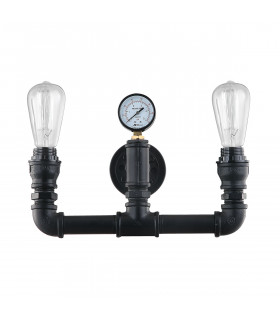 Industrie- und Retro-Wandleuchte Pareto Black