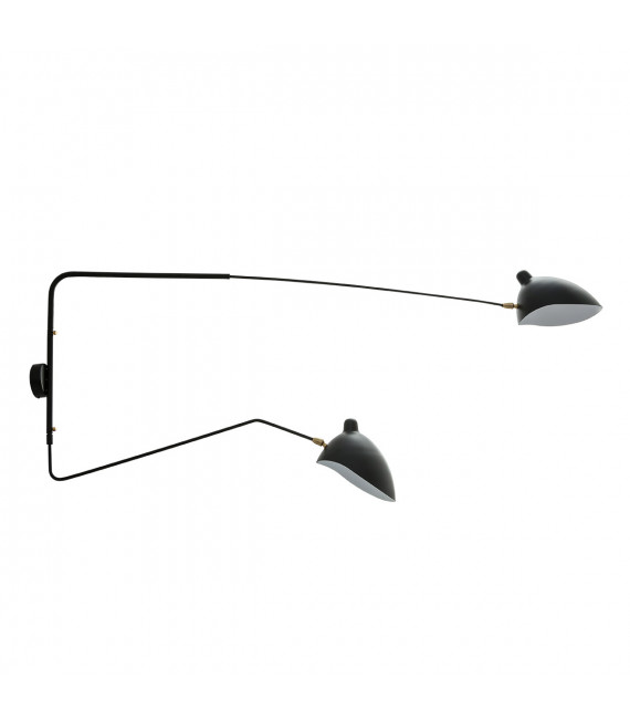 Industrial and retro Davis Black 2-light wall sconce