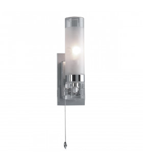 Lámpara de pared de baño moderna con gancho cromado