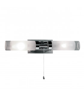 Hook Chrome 2-Light Modern Bathroom Wall Sconce