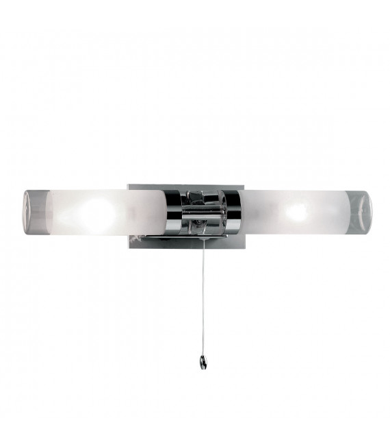 Applique murale pour salle de bains moderne Hook Chrome 2 ampoules