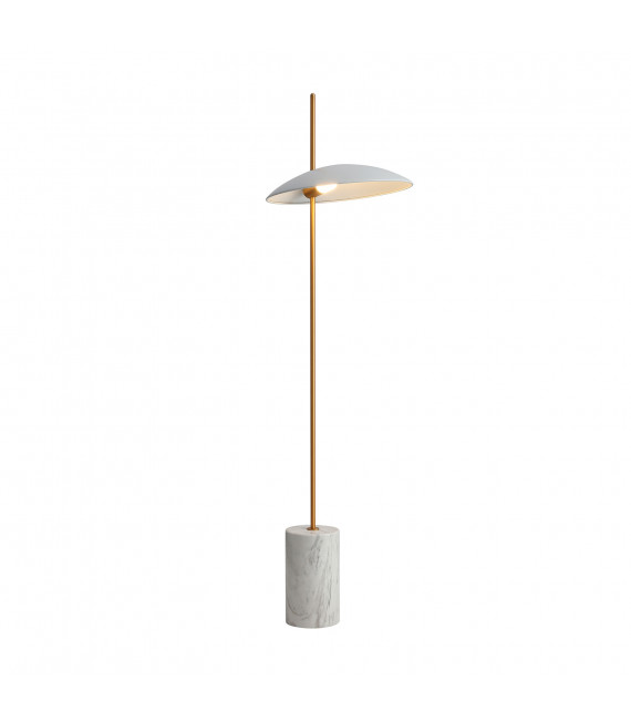Lampadaire moderne Vilai Blanc, doré, marbre