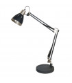 Lampe de bureau industrielle et rétro Jesso Sablé blanc, nickel satiné