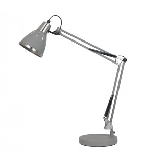 Industrie- und Retro-Schreibtischlampe Jesso Satin grau sandgestrahlt