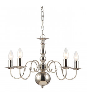 Marion Chrome 5-light classic chandelier