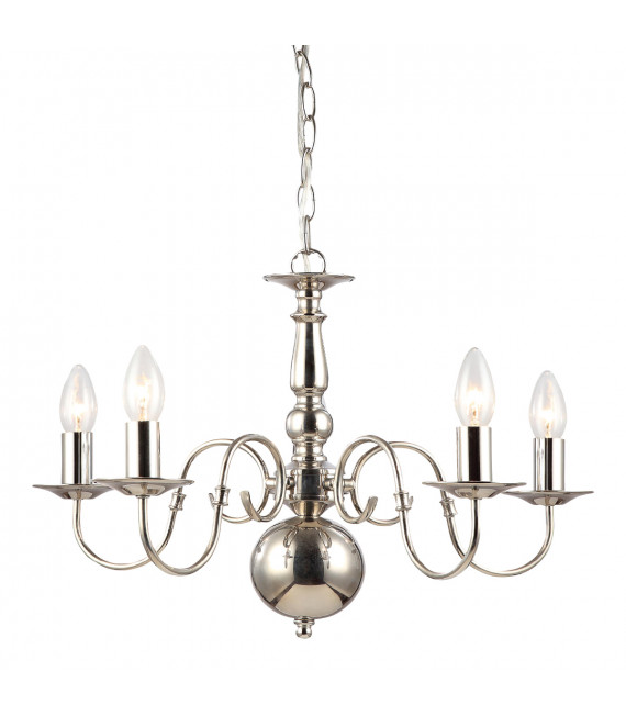 Lustre classique Marion Chrome 5 ampoules