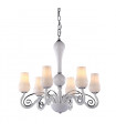 Modern chandelier Lybra white 6 bulbs