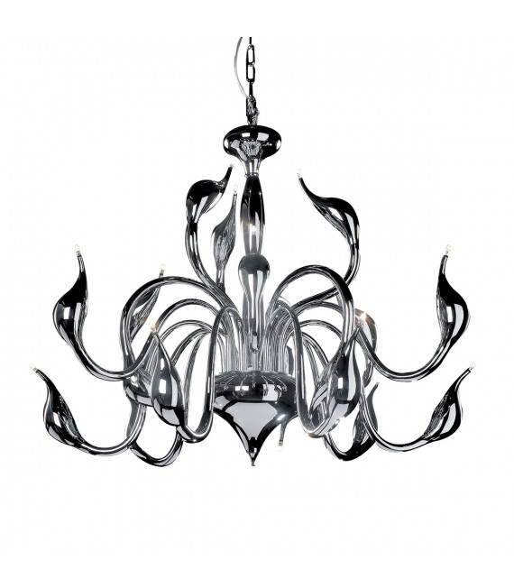 Swan Chrome 18-Light Modern Chandelier