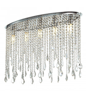 Kaas Chrome crystal ceiling light 5 bulbs