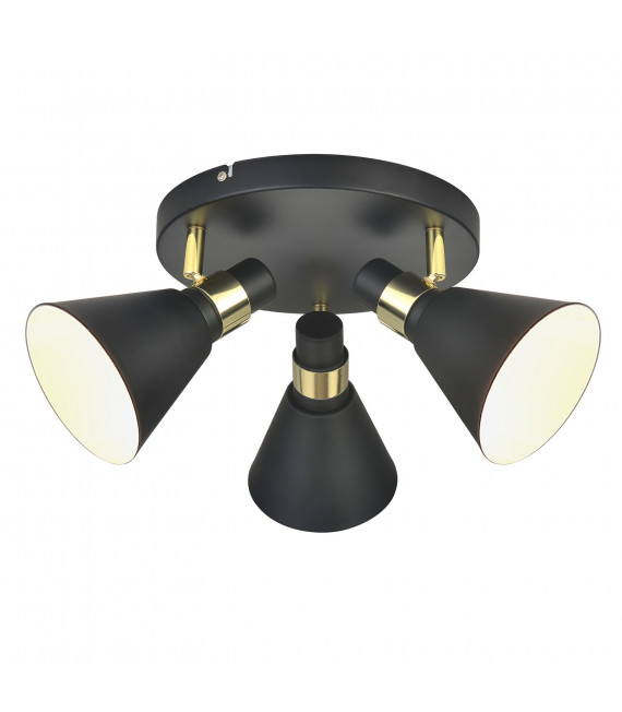 Industrial and retro ceiling lamp Biagio Matt black, gold