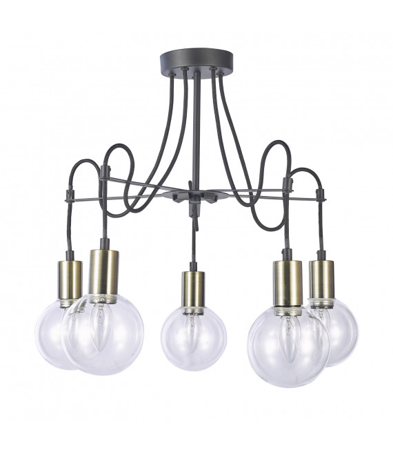 Modern ceiling light Gianni Antique bronze, black 5 bulbs
