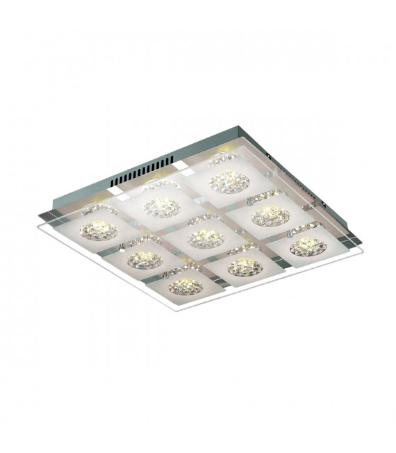 Declan Chrome Modern Ceiling Light, White
