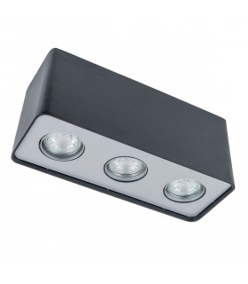 Modern spot ceiling light Harris Black in metal 3 bulbs