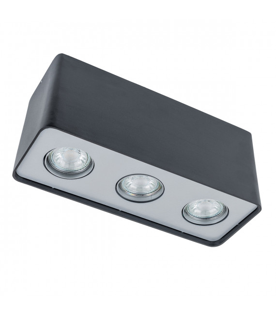 Modern spot ceiling light Harris Black in metal 3 bulbs